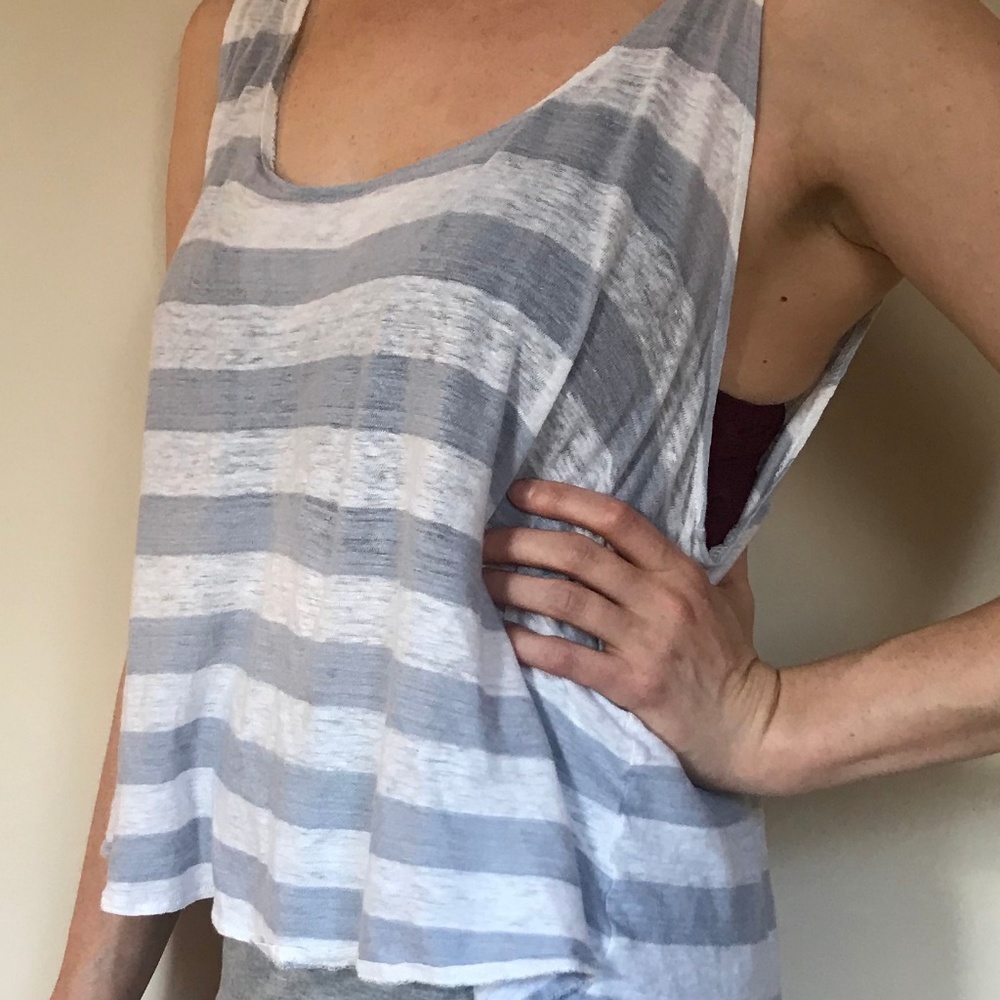 Anthropologie Alternative Blue and White Tank Top
